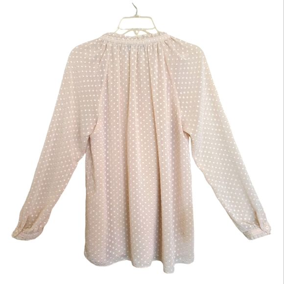 Diane Von Furstenberg Swiss dot cream long sleeved blouse - Picture 6 of 13